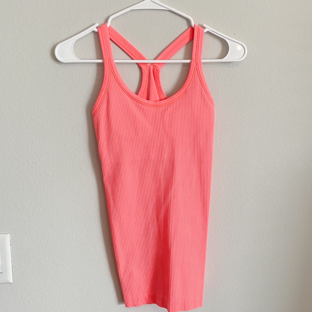 Lululemon Ebb to Flow Neon Pink Tank